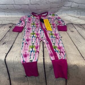 Michael Meredith Skeleton Bamboo Zip Romper